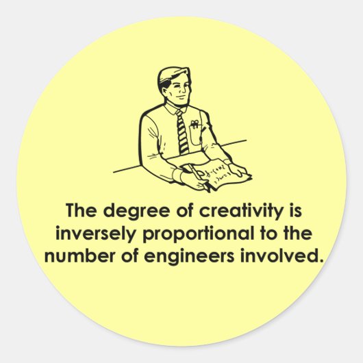 Engineers en creativiteit ronde sticker (Voorkant)