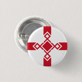 England Badge - Anglo-Saxon Rune Cross Ronde Button 3,2 Cm (Voorkant /achterkant)