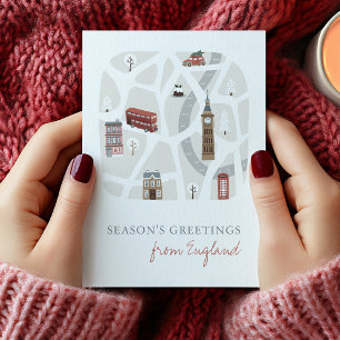 England British Seasons Greetings met Kerstmis Kaa Feestdagen Kaart