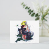 England Caricature Map Briefkaart (Staand voorkant)
