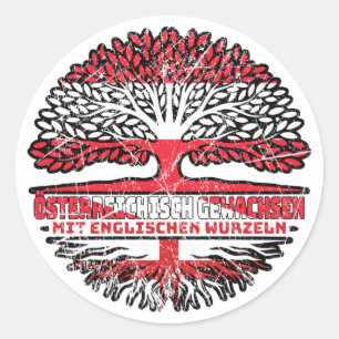 England Englisch Österreichisch Österreich Baum Ronde Sticker