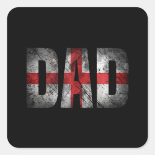 England Flag Dad Shirt Design Fathers Day Vierkante Sticker