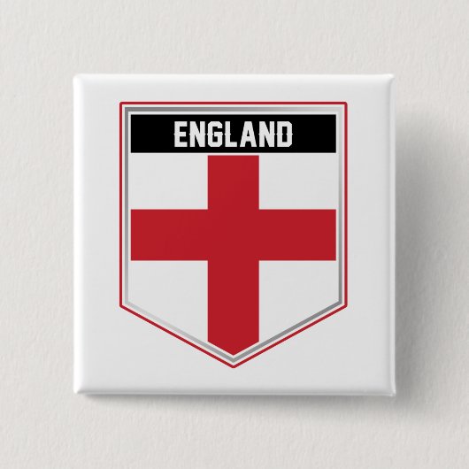 England Flag Shield Vierkante Button 5,1 Cm (Voorkant)
