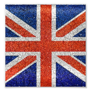 England Flag Vivid Grunge Style Foto Afdruk