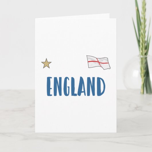 England Football Fan Shirt English Flag Kaart (Voorkant)