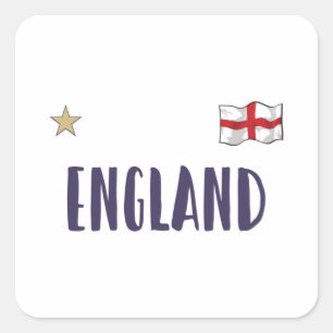 England Football Fan Shirt English Flag Vierkante Sticker