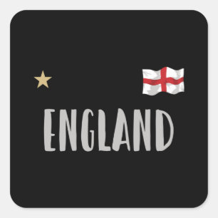 England Football Fan Shirt English Flag Vierkante Sticker
