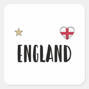 England Football Fan Shirt English Flag Vierkante Sticker