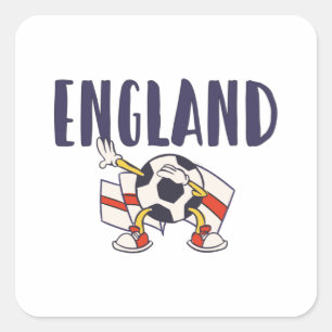 England Football Fan Shirt English Flag Vierkante Sticker