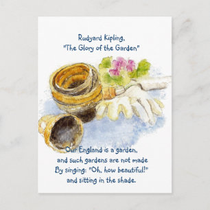 England Garden Verse met Waterverf schilderen Briefkaart