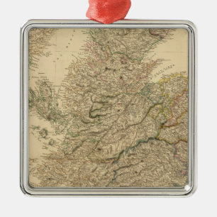 England Map Metalen Ornament