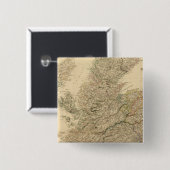 England Map Vierkante Button 5,1 Cm (Voorkant /achterkant)