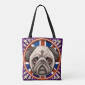 England Pug over de Canvas tas (Achterkant)