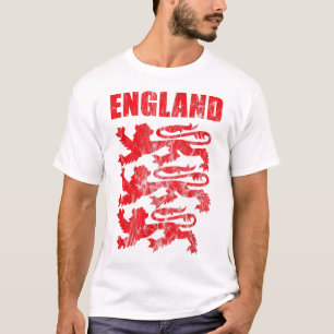 England Red Lion Outfit Gift Soccer Player Jersey T-shirt