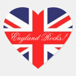 England Rocks-Union Jack Flag Hart Sticker