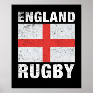 England Rugby English Flag Poster