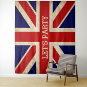 England Rustic Flag LETS PARTY BACKDROP Wandkleed (In situ)