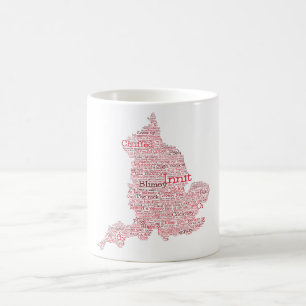 England Slang British Word Art Map Coffee Mok