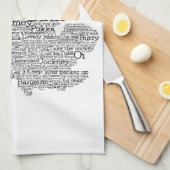 England Slang British Word Art Map Kitchen Towel Theedoek (Quarter Fold)