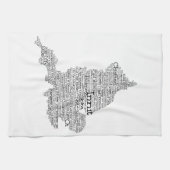 England Slang British Word Art Map Kitchen Towel Theedoek (Horizontaal)