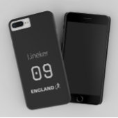 England Soccer Black White Case Custom Name