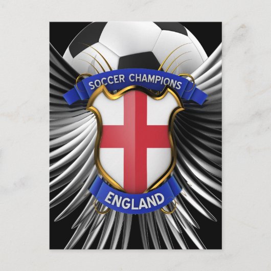England Soccer Champions Briefkaart (Voorkant)