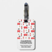 England Symbols Patroon Bagagelabel (Achterkant verticaal)