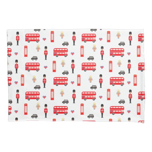 England Symbols Patroon Kussensloop (Voorkant-Links)