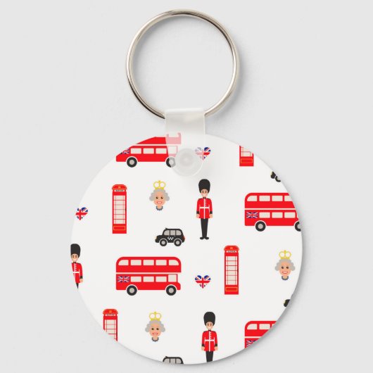 England Symbols Patroon Sleutelhanger (Voorkant)