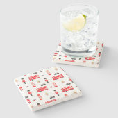 England Symbols Patroon Stenen Onderzetter (Zijkant)