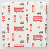 England Symbols Patroon Stenen Onderzetter (Voorkant)