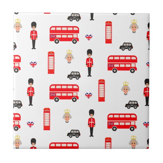 England Symbols Patroon Tegeltje (Voorkant)