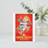 England Thornton Cleveleys Restored Vintage Poster Briefkaart (Staand voorkant)