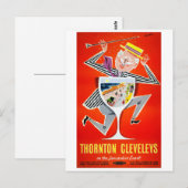 England Thornton Cleveleys Restored Vintage Poster Briefkaart (Voorkant / Achterkant)