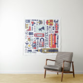 England Travel Doodles Wandkleed (In situ)