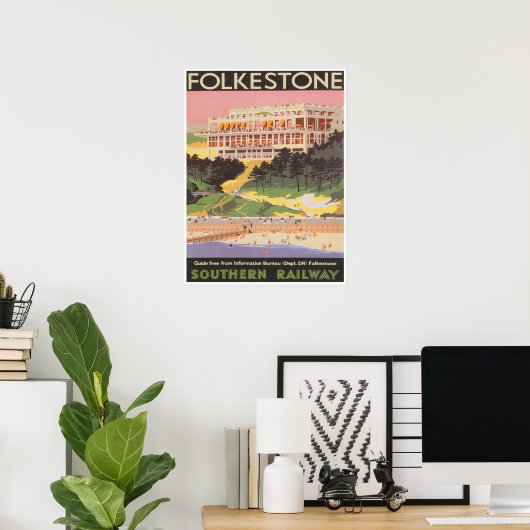 England Travel Print, Folkestone England Poster (Thuiskantoor)