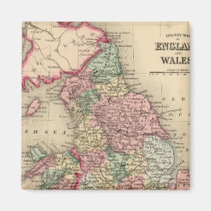 England, Wales Map door Mitchell Magneet