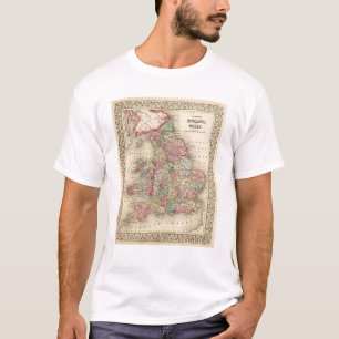 England, Wales Map door Mitchell T-shirt