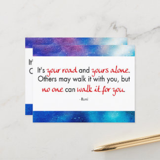 Englisches Zitat von Rumi - Es ist Ihre Straße Mit Briefkaart