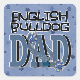 English Bulldog DAD Vierkante Sticker