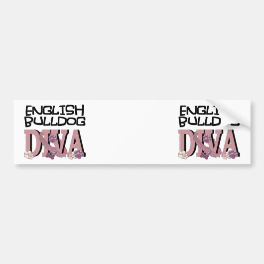 English Bulldog DIVA Bumpersticker (Voorkant)
