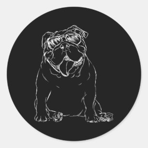 English Bulldog Dog Owner Ronde Sticker