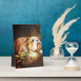 English Bulldog Forest Foto Fotoplaat
