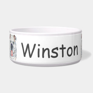 English Bulldog Funny Smiling Dog Personalized Voerbakje