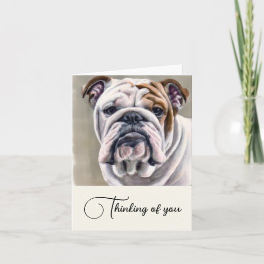 English Bulldog Gepersonaliseerd denken over jou Notitiekaartje (Voorkant)