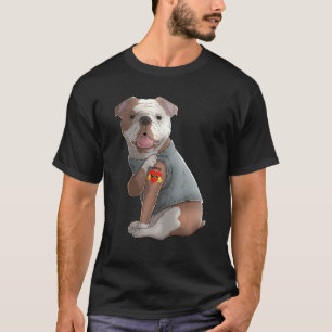 English Bulldog I Love Mom Tattoo Dog Funny Mother T-shirt