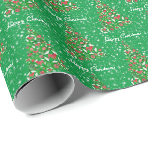 English Bulldog kerstboom Holiday Green Cadeaupapier