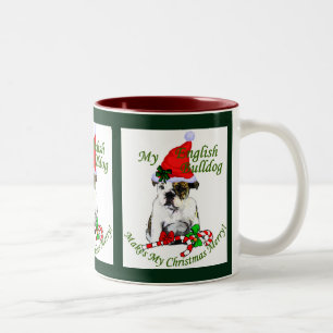 English Bulldog kerstcadeaus Tweekleurige Koffiemok