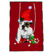 English Bulldog kerstfeest Medium Cadeauzakje (Achterkant)