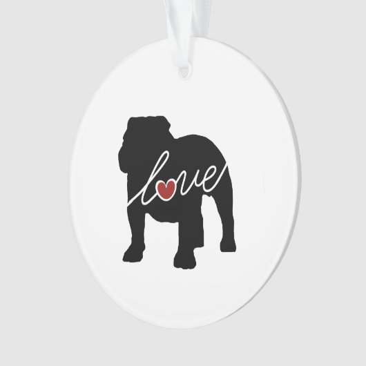 English Bulldog Love Ornament (voorkant)